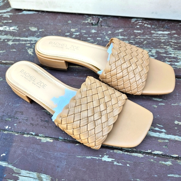 Rachel Zoe Tan Woven Slide Sandals Womens Size 10 - Picture 4 of 16